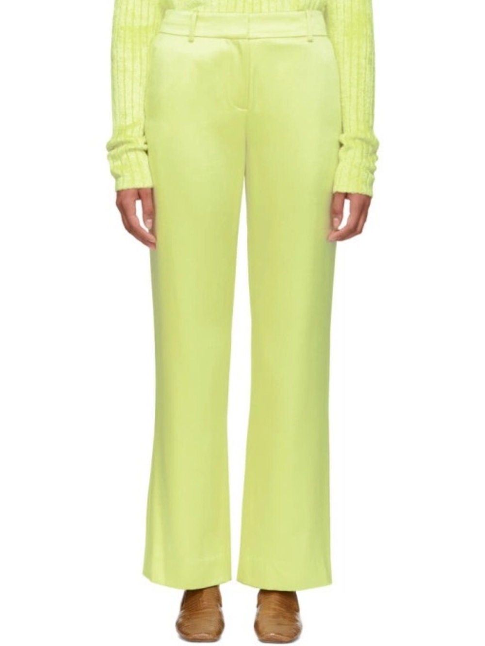 Sies Marjan Tatum wool-blend satin straight leg high rise trousers pants size 0